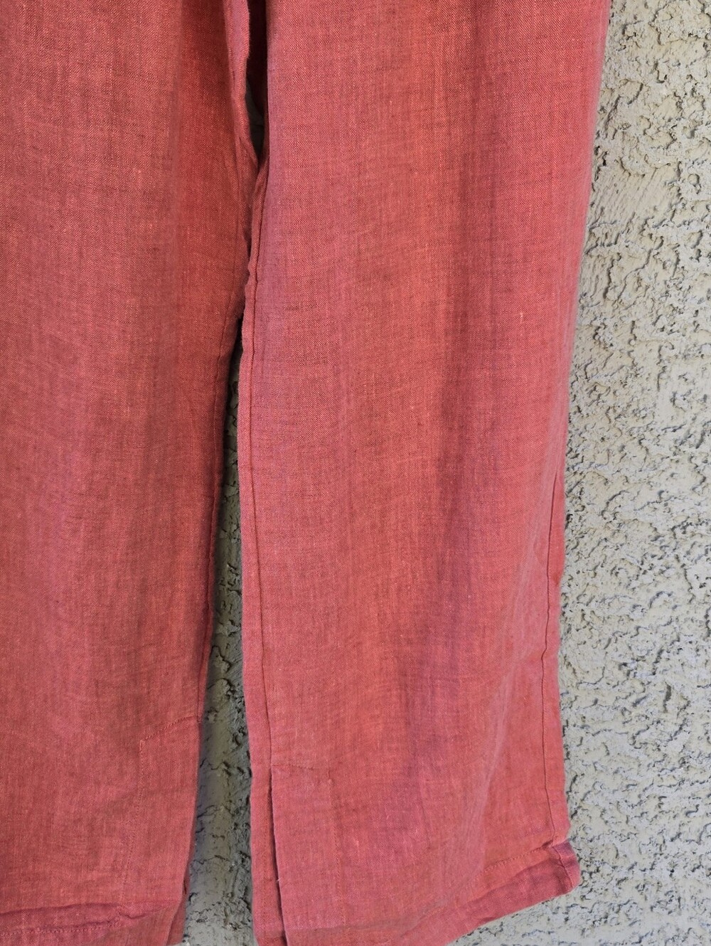 Athleta Retreat Women's Drawstring Linen Jogger Pants - Rust Wide Leg - Picture 6 of 14